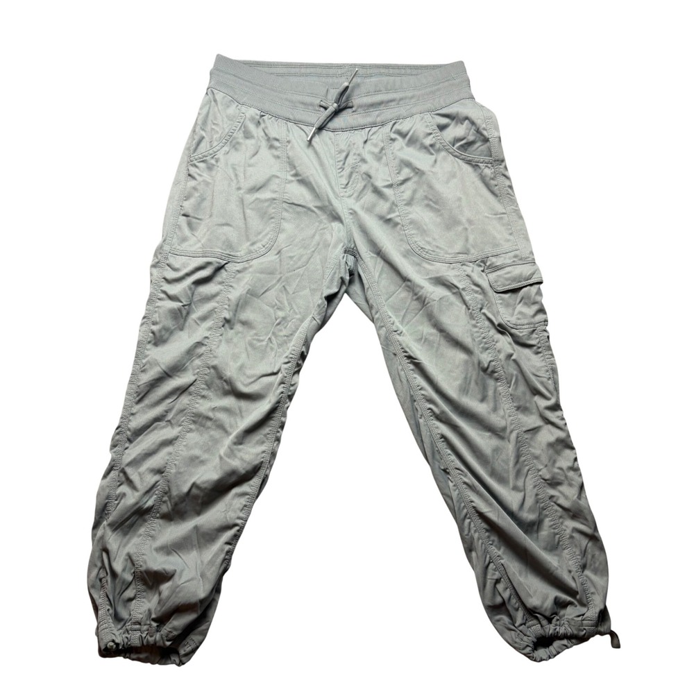 The North Face Cargo Jogger Pants Womens M Grey Herringbone Hiking Outdoor